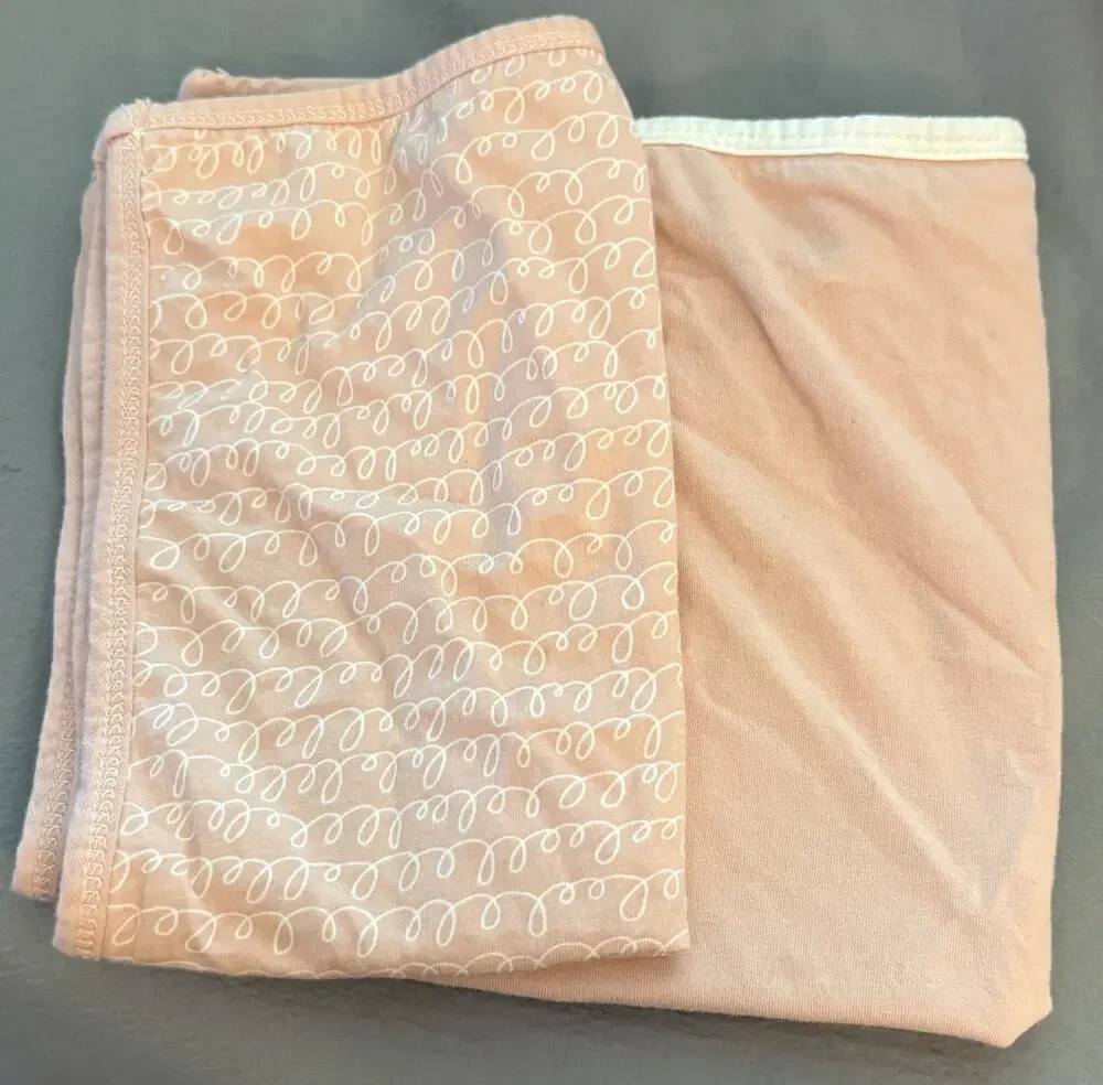 Lot/2 Ely's & Co. Waterproof Reversible Burp Cloths, Jersey Cotton, Pink/White
